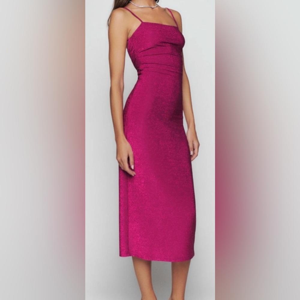 Reformation Pink Sparkle Breslin Dress - NWT - Size XL - Picture 1 of 16